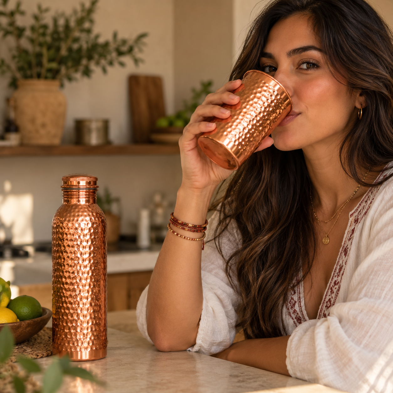 CobreVida™ – Botella de Cobre Artesanal | Agua Purificada Naturalmente